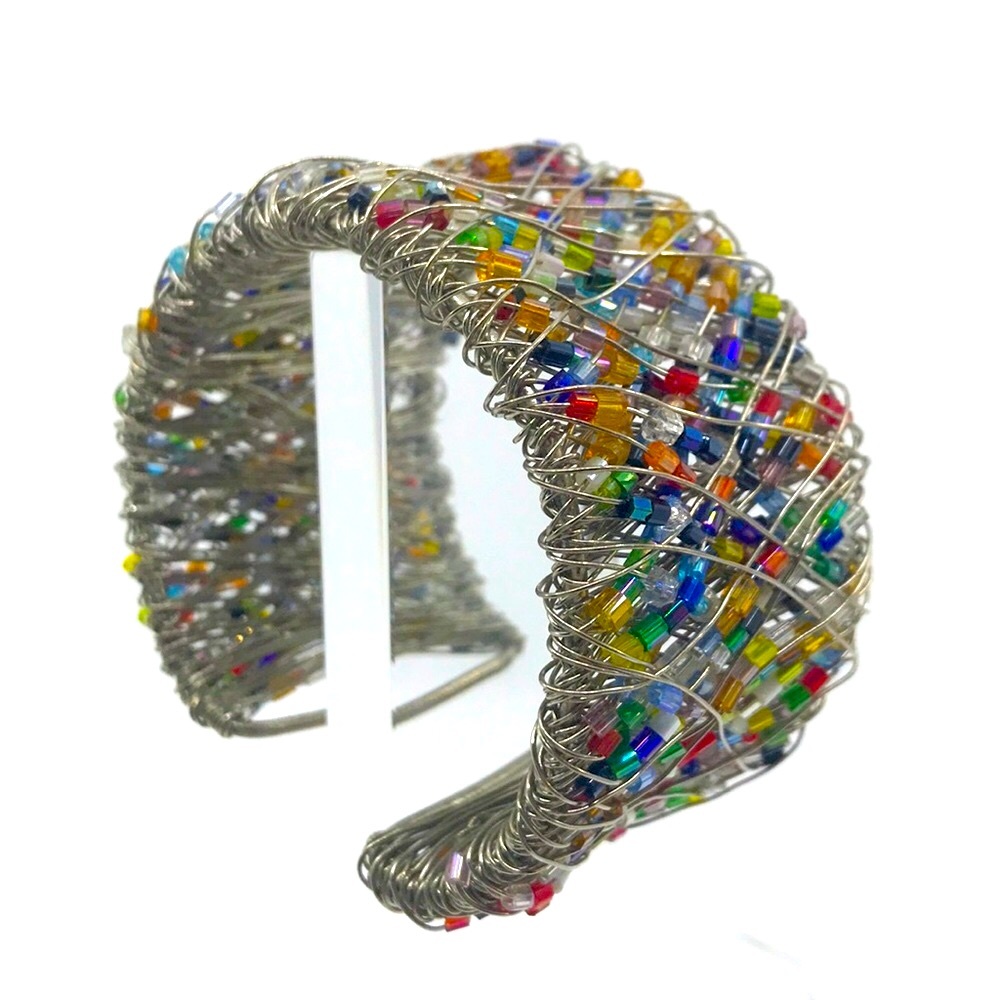 Rainbow Beaded Cuff